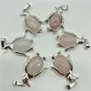Venta Caliente Transfronteriza Joyería Europea y Americana Accesorios para Collares Cristal Natural Ágata Piedra Preciosa Colgante de Pingüino Aleación Accesorios Ecológicos