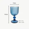 Copa de Vino de Vidrio de Color en Relieve, Vaso para Jugos, Copa de Vino, Copa de Cáliz, Copa de Vino Engrosada, Copa de Champaña, Lujo Ligero Retro