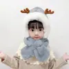 Gorro con Protección para las Orejas de Bebé Lindo para Otoño e Invierno Conjunto de Dos Piezas de Bufanda y Gorro Espeso y Forrado de Felpa Todo en Uno para Hombres y Mujeres