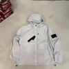 Jaqueta Funcional Corta-vento com Capuz para Homens e Mulheres da Ilha Bainha com Cordão Corte Reto Solto Roupa de Trabalho Funcional Italiana