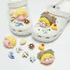 Accesorios para zapatos tipo zueco de moda de alta gama, hebillas decorativas de zapato de luna creciente color champán, dijes para zapatos estilo femenino, desmontables
