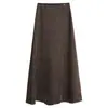 Falda texturizada, de moda, de longitud media, versátil, de color liso, nuevo estilo otoño e invierno, elegante y con clase, hecha de Tencel y Chenille A