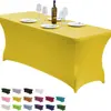 Cubierta Elástica para Mesa Transfronteriza al por Mayor Funda Rectangular Elástica para Mesa de Fiesta al Aire Libre Boda Funda para Mesa de Banquete de Boda