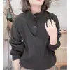 [Terciopelo Roscado 260g] Sudadera Cálida de Cuello Alto Medio para Otoño e Invierno, Casual y Versátil, Efecto Adelgazante, Holgada, Talla Grande, Color Sólido