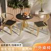 Mesa y Silla de Ocio para Exteriores Patio Exterior Madera Anticorrosiva Combinación de Mesa y Silla para Comedor Exterior Mesa Cuadrada Redonda Elevable para Balcón del Hogar