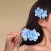 Pinza para el Cabello Estilo Keluli Flor Azul Fresca Pinza Lateral Pinza Atmosférica Temporada de Flores Accesorios para el Cabello de Viaje para Mujeres