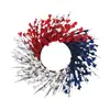 Decoración colgante americana personalizada transfronteriza Guirnalda de bandera Rojo Blanco Azul Bayas simuladas Patriótica Día de la Independencia Guirnalda