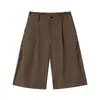 Shorts de terno casual retrô da moda Nanxia disfarçado para homens e mulheres verão solto drapeado reto perna larga sete pontos calças