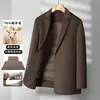 Directo de fábrica, nuevo traje de lana de doble cara para hombre de otoño e invierno con forro desmontable de plumón de pato, chaqueta casual de negocios