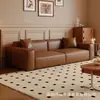 Sofá modular estilo retrô de meados do século em tecido tecnológico marrom escuro com assento profundo, adequado para salas de estar de casas