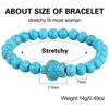 Pulseras de Pareja de Cuentas de Piedra Natural Populares de Amazon, Pulseras Elásticas de Turquesa Transfronterizas Europeas y Americanas, Joyería para Hombre y Mujer