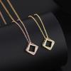 Collar Cuadrado Hueco de Plata Esterlina 999 Di Feng para Mujer Cadena de Clavícula Elegante Japonesa y Coreana Retro ins Cadena Lanosa Estereoscópica con Incrustaciones de Diamantes