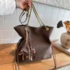 Bolso Casual de Gran Capacidad 2025 Nuevo Bolso de Hombro para Viajes Diario Mujer Maillard Retro Mate Bolso Tote Cubo