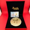 Pastel de Concha de Agua con Pan de Oro en la Superficie, Pastel Dorado 520 Feliz Cumpleaños Princesa, Por Favor Hazte Rico, Regalo Souvenir de Tienda Dorada