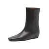 Versión de Piel de Vaca Aumento Interior 5CM Botas de Caballero para Mujer 2026 Nuevas Botas de Moda Botas Retro de Punta Cuadrada de Media Pantorrilla Botas Cortas Versátiles