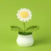 Flores Artificiales de Lana Girasol en Maceta Lirio del Valle Nomeolvides Tulipán Adornos Día de San Valentín Festival de Primavera