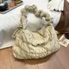 Bolsa Nuvem Macia Estilo Coreano 2026 Transfronteiriça para Mulheres, Bolsa de Ombro Plissada de Nicho, Bolsa Transversal Puff Fashion