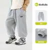 Dududu Casa Calças Esportivas para Meninos Estilo Outono Calças Casuais para Meninos Largas Roupas de Outono para Meninas Calças Compridas Nova Roupa Infantil Roupa Infantil Tendência