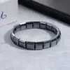 Pulsera Curva Negra de Piedra Biliar para Hombre, Personalizada, Sencilla, Lujo Ligero, Sensación de Alta Gama, Accesorio Versátil de Moda para Mujer