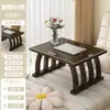 Ventana de Bahía Minimalista Estilo Chino Mesa de Té Pequeña Vintage Repisa de Ventana Balcón Mesa de Té de Bambú Mesa Baja Alfombra Mesa Pequeña Asientos en el Suelo
