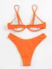 Nuevo traje de baño de estilo europeo y americano, un bikini naranja sexy, disponible para el comercio electrónico transfronterizo de Amazon, y en stock