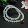 Pulseira de Calcedônia Branca Natural Guan Yu Pulseira de Feijão do Amor Ágata Vermelha Tendência Nacional Atacado de Fábrica Dropshipping S4030901