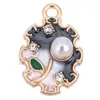 Ventas Directas de Fábrica Transfronterizas Flor de Perla Irregular Colgante Individual Accesorios DIY Aleación de Esmalte Joyería Colores Mixtos Lote Mixto
