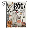 Nueva Bandera de Jardín de Halloween de Amazon con Gato Negro Maligno, Calabaza y Elementos de Bruja para Decoración de Bandera de Halloween en el Jardín