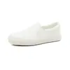 Zapatos Planos de Cuero Blanco sin Cordones para Mujer 2026, Versátiles, Ligeros, Estilo Coreano, Zapatos Casuales Perezosos para Estudiantes