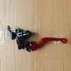 Manillar de Motocicleta CNC FXD Combinación de Colores Rojo y Negro Palanca de Freno y Embrague Modificada Accesorios Universales para Vehículos Eléctricos