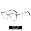 91358 Armação de Óculos Anti-Luz Azul Qualidade de Exportação Armação Óptica de Metal Masculina Rosto Grande Aparência Emagrecedora Espelho Plano Decorativo