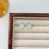 Pendientes de Flor de Cerezo Dulce de Nuevo Estilo para Mujer Estilo Coreano Diseño de Nicho Pendientes de Flor con Goteo de Aceite Pendientes
