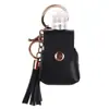 Estuche de cuero para desinfectante de manos transfronterizo conveniente borla llavero de spray botella vacía de spray de agua desinfectante colgante de estuche de cuero