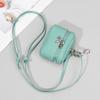 Bolsa de Monedas Mini Bolso Cruzado de Piel de Vaca de Primera Capa para Mujer Cuero Genuino Simple Colgante para Cuello Almacenamiento de Auriculares Labial Cartera para Monedas para Mujer