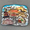 Nanjing Wenchuang Ciudad Monumento Souvenir Tres Capas Madera Magnético Pegatina para Refrigerador Atracciones de la Universidad de Nanjing Fábrica Venta al por Mayor