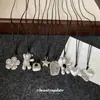 Collar Colgante Corazón Flor de Metal Estilo Ins Coreano Cadena Sencilla de Moda para Suéter Cadena de Joyería con Sentido de Diseño de Nicho Collar para Mujeres