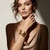 Fornecimento Exclusivo Transfronteiriço de Pulseiras Abertas Irregulares Estilo Europeu e Americano, Aço Inoxidável Galvanizado a Ouro Real 18K, Pulseiras Femininas de Luxo Leve Atacado