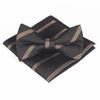 Set de Pajarita y Pañuelo de Bolsillo de Nuevo Estilo Moderno Boda Novio Padrino Moderno Traje de Hombre Cuadrado Cuadrado Boda Rayado Vintage