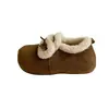 Pantuflas de algodón estilo Birkenstock retro para mujer, adecuadas para otoño e invierno, nuevo modelo 2026, forradas de felpa, cálidas, con detalle de lazo, punta cerrada, medias pantuflas, zapatos peludos