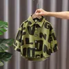 Camisa de Manga Larga para Niño Primavera y Otoño 2025 Nueva para Niños Medianos-Grandes Primavera y Otoño Estilo Occidental Guapo Top Coreano Ropa Infantil Chaqueta