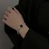 Colar Feminino de Aço Inoxidável Love Preto Corrente de Clavícula Geométrica de Metal Europeia e Americana Corrente de Pescoço Estilo Frio Acessórios Punk Personalizados