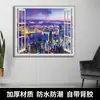 Adesivos de Parede Estéreo 3D Adesivos de Pintura de Paisagem Autoadesivos Sala de Estar Quarto Parede de Fundo Decoração Janela Falsa Mural de Paisagem