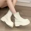 Otoño 2025 Nuevo Estilo Botas de Combate Botines para Mujer Moda Tendencia Versátil Pequeña Suela Gruesa Retro Estrechos