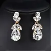 Collar de Aleación con Pedrería de Flor y Gota de Agua para Mujer, Cadena para Clavícula, Pendientes y Accesorios de Lujo Ligero Rosa de Nicho de Gama Alta