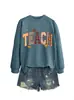 Amazon eBay site independente casual e confortável feminino tech estampa xadrez folha de bordo estrela leopardo outono e inverno moletom