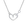 Collar de plata S925 con forma de corazón de microdiamantes para mujer, estilo coreano, con colgante de amor hueco, cadena de clavícula para chica, combinable con todo.