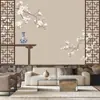 Papel tapiz de pintura simple de flores y pájaros antiguos de estilo chino nuevo, elegante estilo chino, mural de estudio, tela para pared de fondo, papel tapiz para sala de estar, salón de té