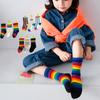 2020 Otoño e Invierno nuevos calcetines para niños calcetines de rayas para niños que no aprietan los pies calcetines para bebés calcetines de tubo arcoíris Algodón