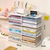 Estante de Mesa Prateleira de Mesa Rack de Armazenamento para Mesa de Escritório Rack de Armazenamento para Mesa de Dormitório Estudo de Estudante Prateleira em Camadas Multifuncional Ajustável em Altura