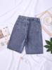 Shorts Jeans 2025 Novas Calças Femininas de Verão Finos de Cintura Alta Largos Retos Estilo Hong Kong Estilo Hong Kong Calças de Comprimento Médio